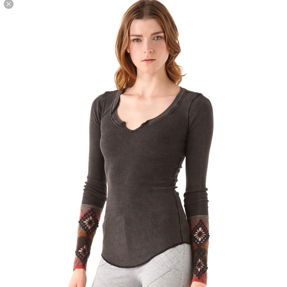 Free People Tops - Free People Kombucha Cuff Thermal Black